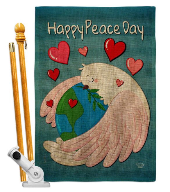 Happy Peace Day - Expression Inspirational Vertical Impressions Decorative Flags HG192420 Made In USA - Image 15