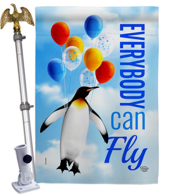 Everybody Can Fly - Expression Inspirational Vertical Impressions Decorative Flags HG192613 Made In USA - Image 9