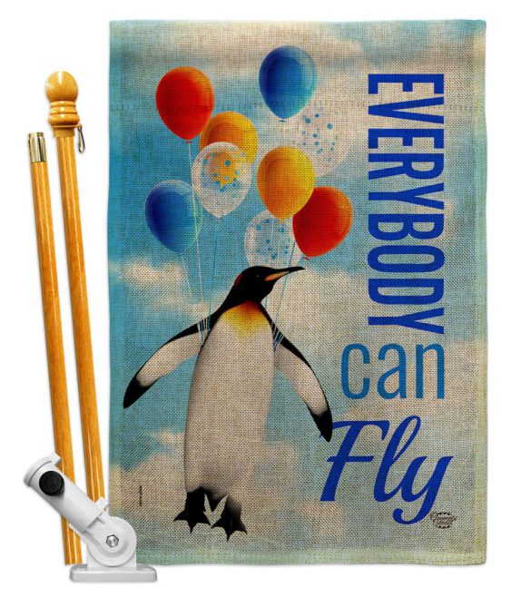 Everybody Can Fly - Expression Inspirational Vertical Impressions Decorative Flags HG192613 Made In USA - Image 15