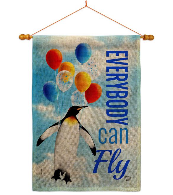 Everybody Can Fly - Expression Inspirational Vertical Impressions Decorative Flags HG192613 Made In USA - Image 20
