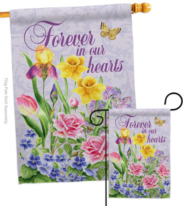 Forever In Our Heart - Expression Inspirational Vertical Impressions Decorative Flags HG115165 Made In USA - Image 3