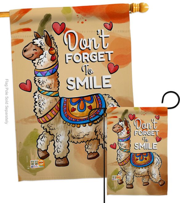Don't Forget to Smile - Expression Inspirational Vertical Impressions Decorative Flags HG137092 Made In USA - Image 3