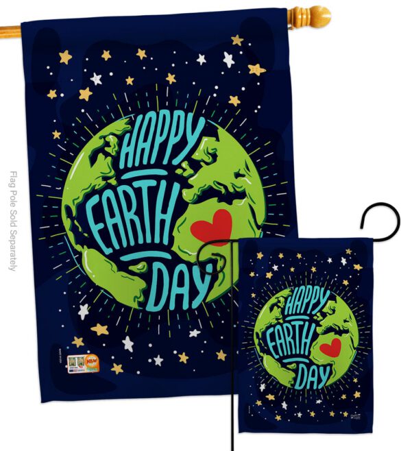 Happy Earth Day - Expression Inspirational Vertical Impressions Decorative Flags HG137176 Made In USA - Image 3