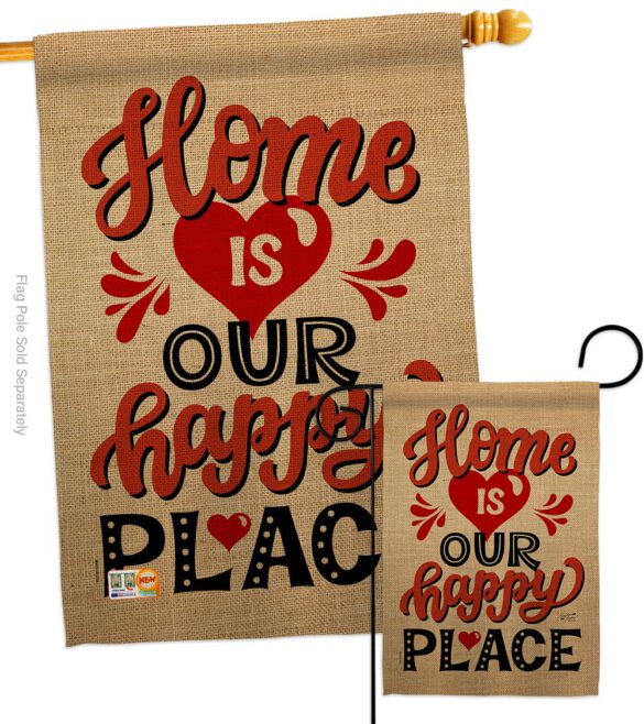 Home is Happy Place - Expression Inspirational Vertical Impressions Decorative Flags HG137200 Printed In USA - Image 3