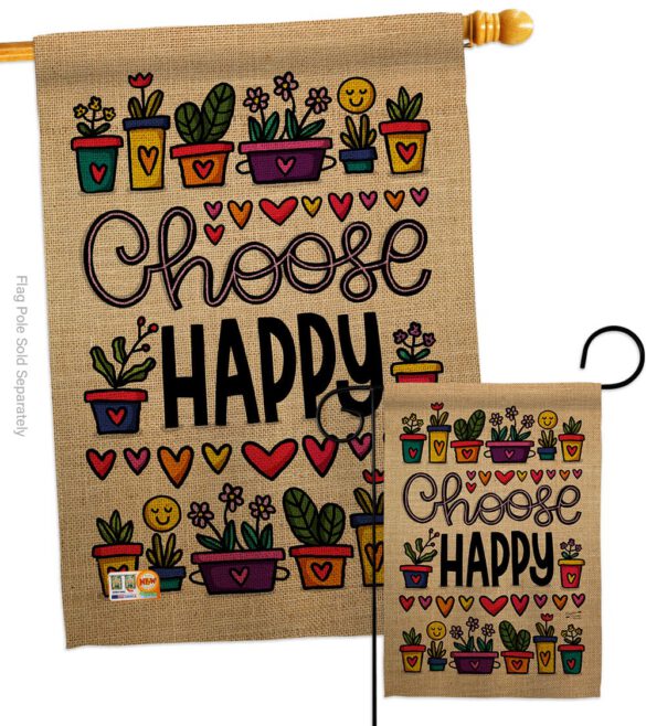 Choose Happy - Expression Inspirational Vertical Impressions Decorative Flags HG137205 Made In USA - Image 3