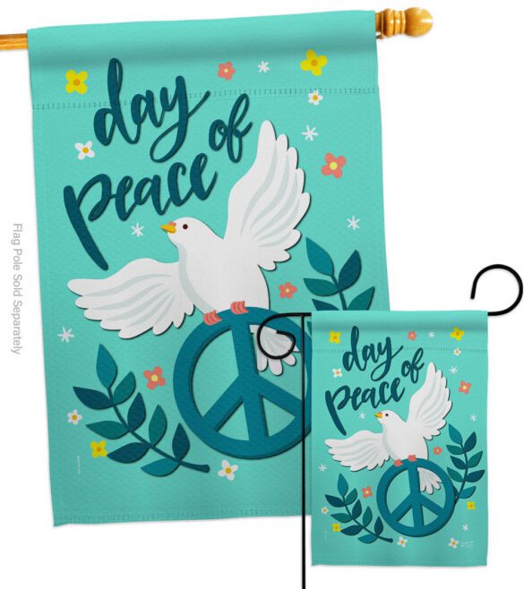 Day of Peace - Expression Inspirational Vertical Impressions Decorative Flags HG137349 Made In USA - Image 3