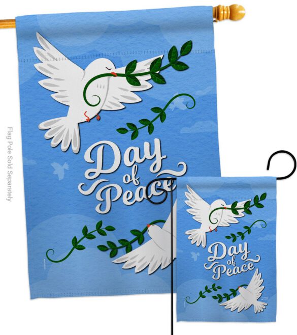 Day of Peace - Expression Inspirational Vertical Impressions Decorative Flags HG137400 Made In USA - Image 3
