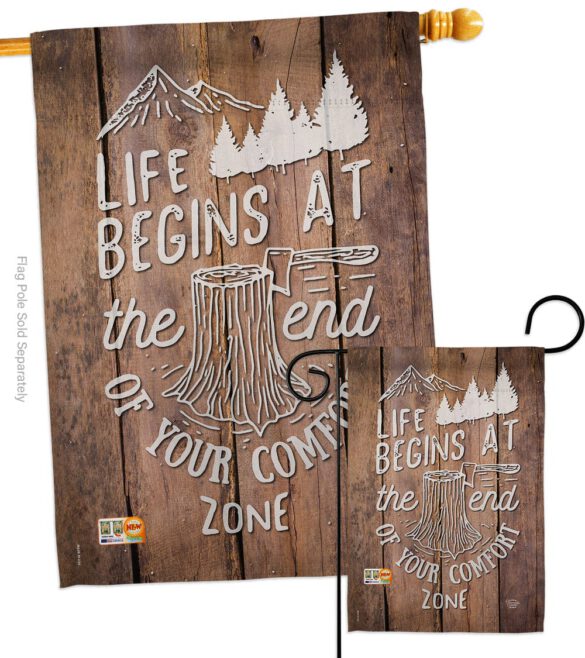 End of your Comfort Zone - Expression Inspirational Vertical Impressions Decorative Flags HG191100 Made In USA - Image 3