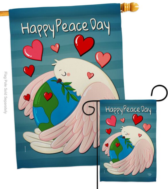 Happy Peace Day - Expression Inspirational Vertical Impressions Decorative Flags HG192420 Made In USA - Image 3