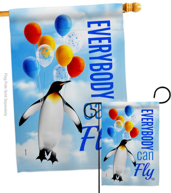 Everybody Can Fly - Expression Inspirational Vertical Impressions Decorative Flags HG192613 Made In USA - Image 3