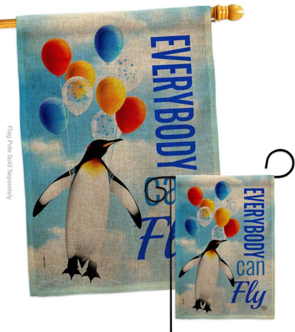 Everybody Can Fly - Expression Inspirational Vertical Impressions Decorative Flags HG192613 Made In USA - Image 13