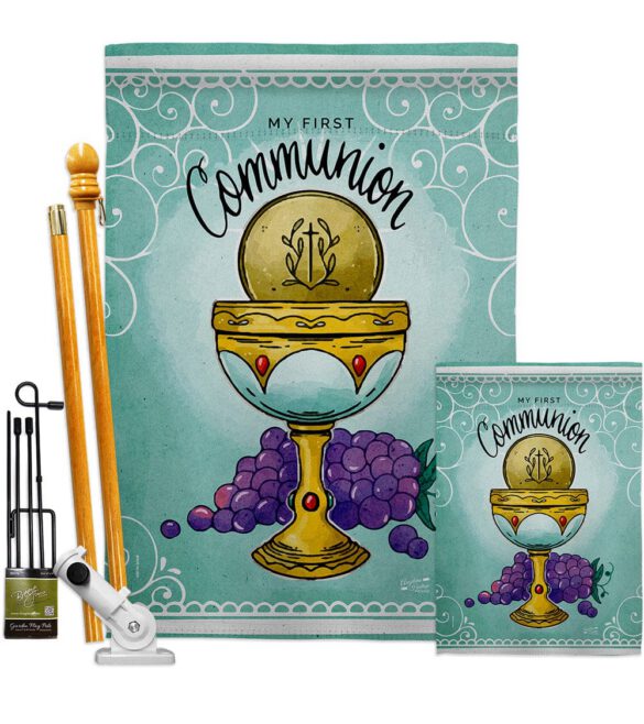First Communion - Faith Religious Inspirational Vertical Impressions Decorative Flags HG130342 Made In USA - Image 6