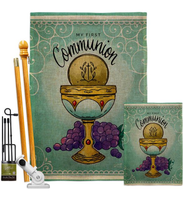First Communion - Faith Religious Inspirational Vertical Impressions Decorative Flags HG130342 Made In USA - Image 27