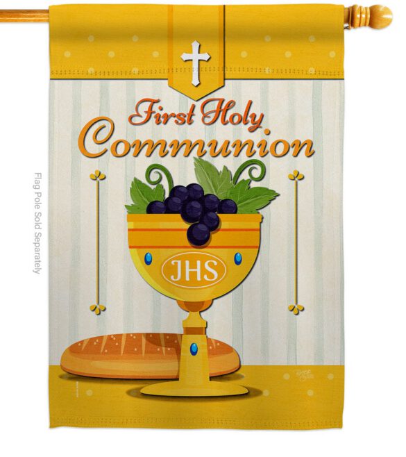 Holy Communion - Faith Religious Inspirational Vertical Impressions Decorative Flags HG120062 Made In USA - Image 2