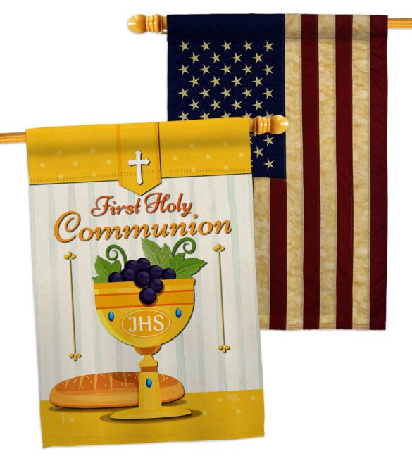 Holy Communion - Faith Religious Inspirational Vertical Impressions Decorative Flags HG120062 Made In USA - Image 8