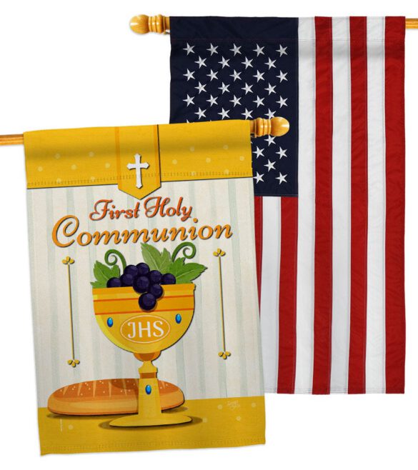Holy Communion - Faith Religious Inspirational Vertical Impressions Decorative Flags HG120062 Made In USA - Image 15