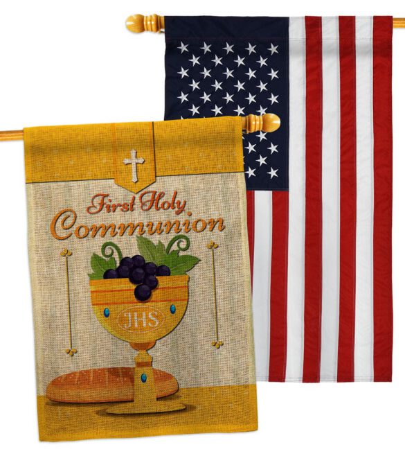 Holy Communion - Faith Religious Inspirational Vertical Impressions Decorative Flags HG120062 Made In USA - Image 36