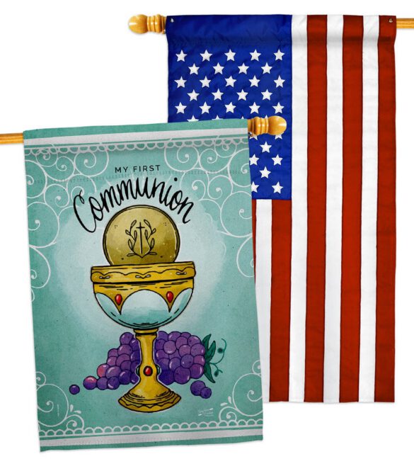 First Communion - Faith Religious Inspirational Vertical Impressions Decorative Flags HG130342 Made In USA - Image 10