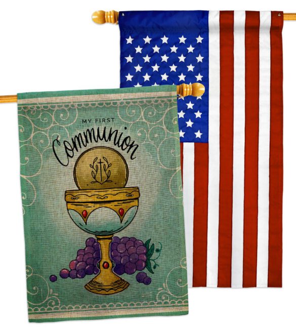 First Communion - Faith Religious Inspirational Vertical Impressions Decorative Flags HG130342 Made In USA - Image 31