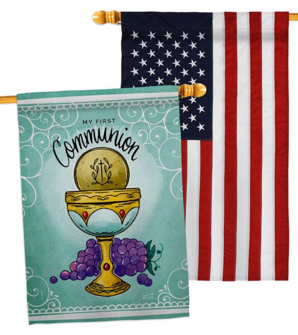 First Communion - Faith Religious Inspirational Vertical Impressions Decorative Flags HG130342 Made In USA - Image 15