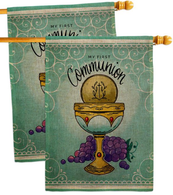 First Communion - Faith Religious Inspirational Vertical Impressions Decorative Flags HG130342 Made In USA - Image 33