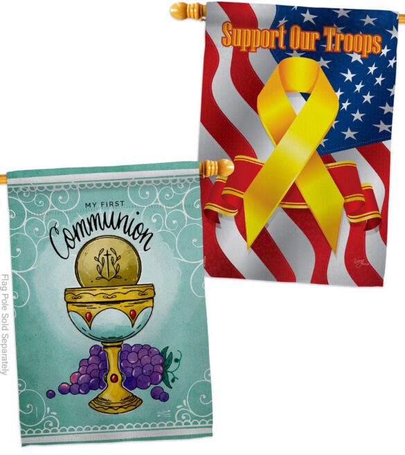 First Communion - Faith Religious Inspirational Vertical Impressions Decorative Flags HG130342 Made In USA - Image 14