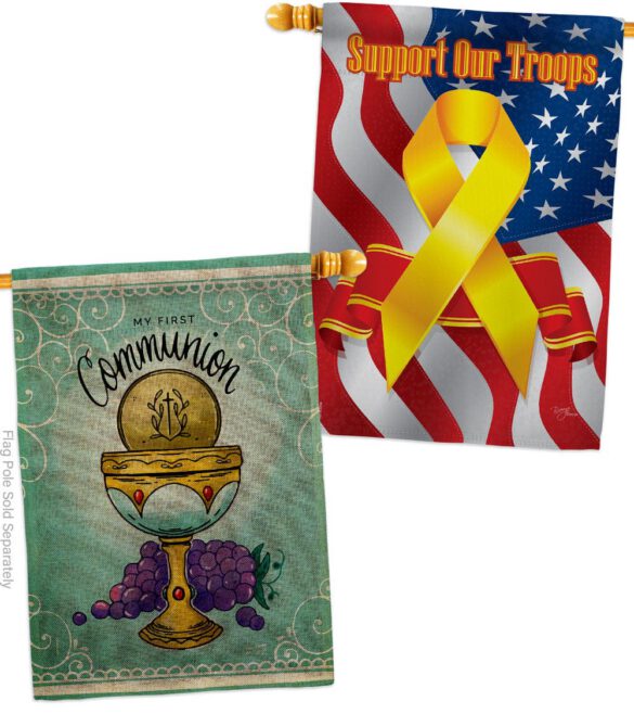 First Communion - Faith Religious Inspirational Vertical Impressions Decorative Flags HG130342 Made In USA - Image 35