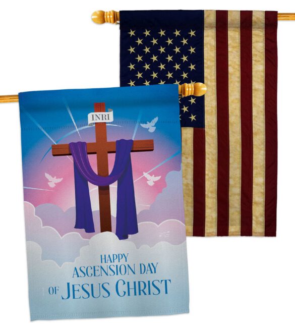 Happy Asgension - Faith Religious Inspirational Vertical Impressions Decorative Flags HG130429 Made In USA - Image 8