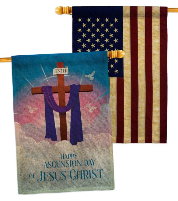 Happy Asgension - Faith Religious Inspirational Vertical Impressions Decorative Flags HG130429 Made In USA - Image 29