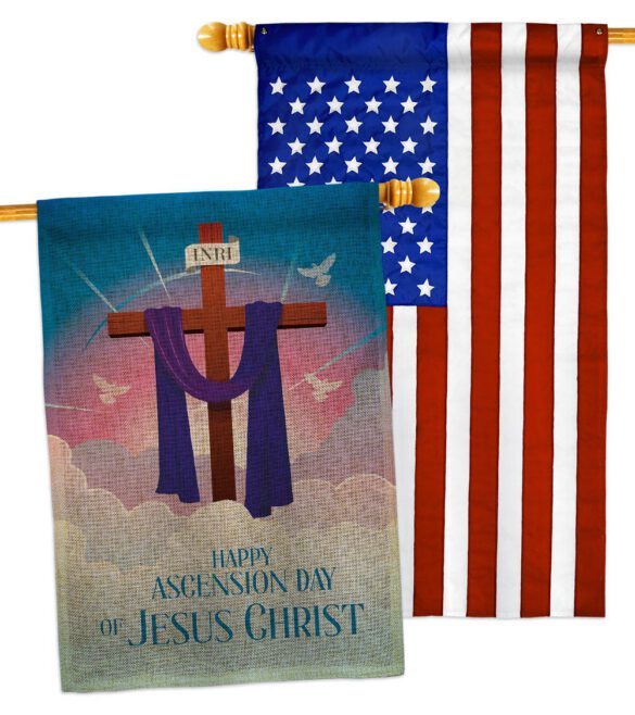 Happy Asgension - Faith Religious Inspirational Vertical Impressions Decorative Flags HG130429 Made In USA - Image 31