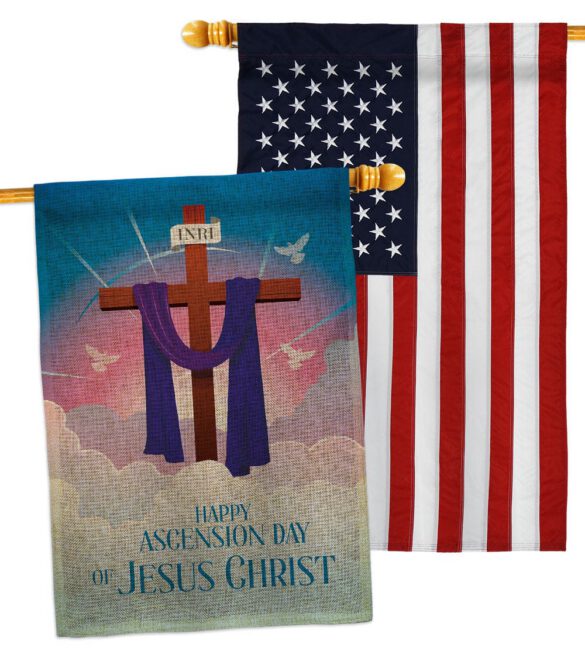 Happy Asgension - Faith Religious Inspirational Vertical Impressions Decorative Flags HG130429 Made In USA - Image 36