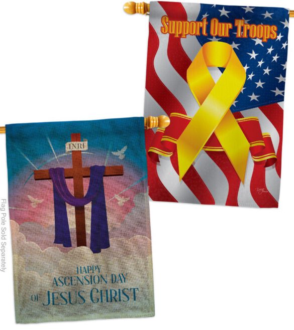 Happy Asgension - Faith Religious Inspirational Vertical Impressions Decorative Flags HG130429 Made In USA - Image 35