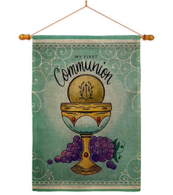 First Communion - Faith Religious Inspirational Vertical Impressions Decorative Flags HG130342 Made In USA - Image 42