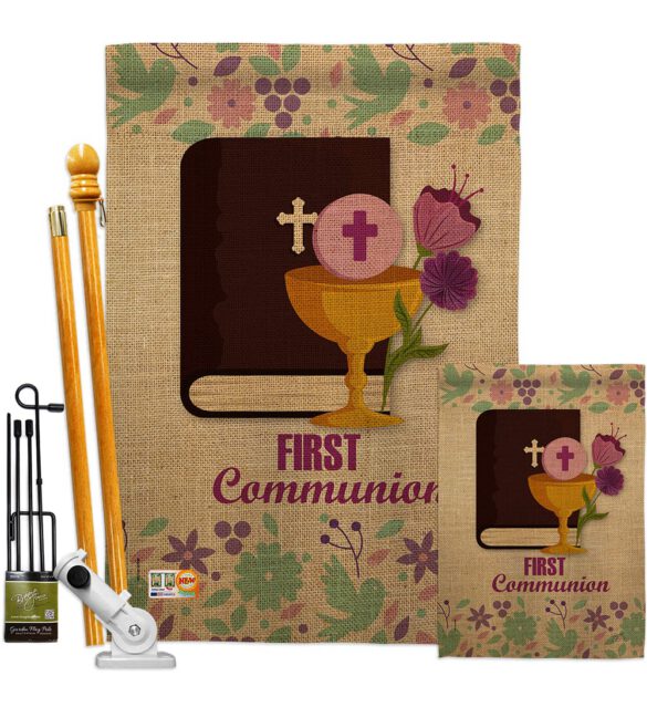 First Communion - Faith & Religious Inspirational Vertical Impressions Decorative Flags HG103062 Made In USA - Image 6