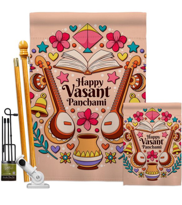 Happy Vasant Panchami - Faith & Religious Inspirational Vertical Impressions Decorative Flags HG103076 Made In USA - Image 6