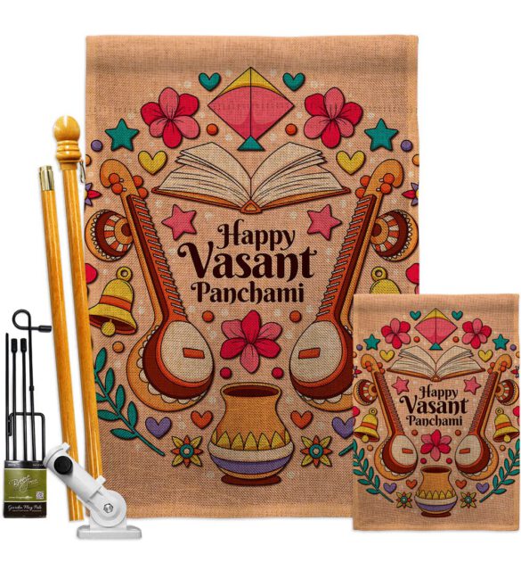 Happy Vasant Panchami - Faith & Religious Inspirational Vertical Impressions Decorative Flags HG103076 Made In USA - Image 16