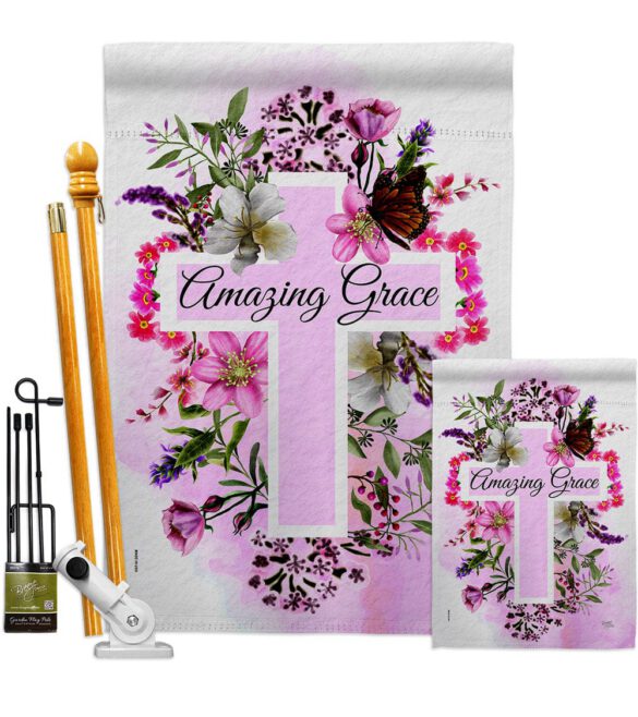 Floral Amazing Grace - Faith & Religious Inspirational Vertical Impressions Decorative Flags HG103089 Made In USA - Image 6