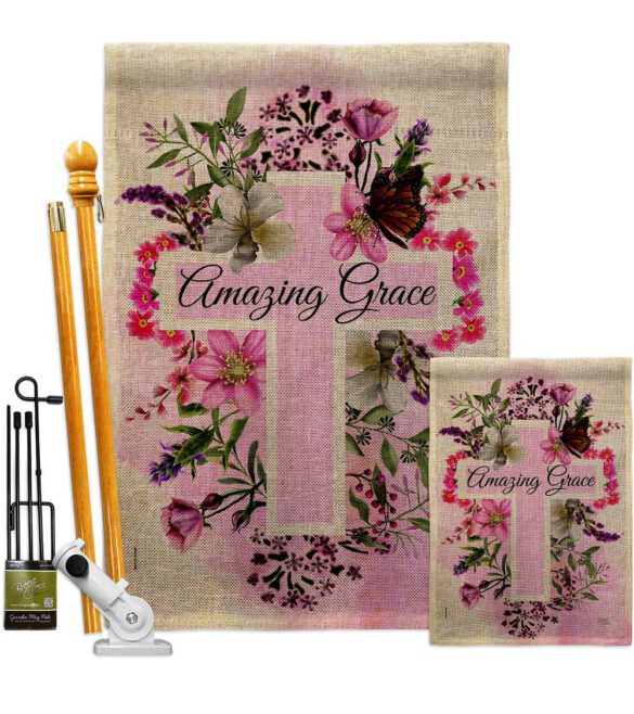 Floral Amazing Grace - Faith & Religious Inspirational Vertical Impressions Decorative Flags HG103089 Made In USA - Image 16