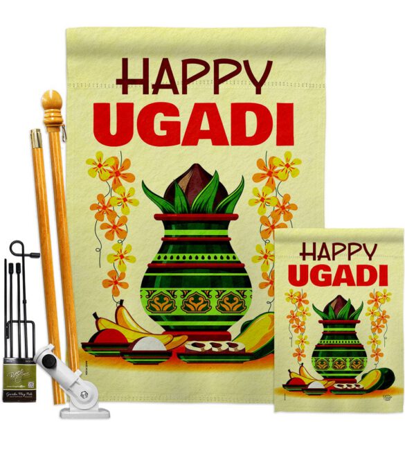 Happy Ugadi - Faith & Religious Inspirational Vertical Impressions Decorative Flags HG192503 Made In USA - Image 6