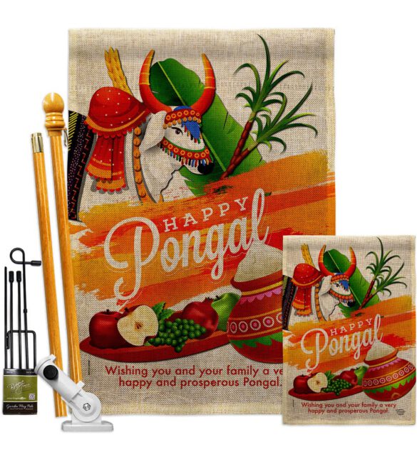Happy Prosperous Pongal - Faith & Religious Inspirational Vertical Impressions Decorative Flags HG192514 Made In USA - Image 16