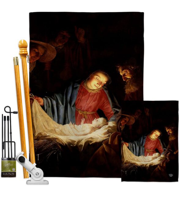 Adoration of the Shepherds - Faith & Religious Inspirational Vertical Impressions Decorative Flags HG192550 Made In USA - Image 7