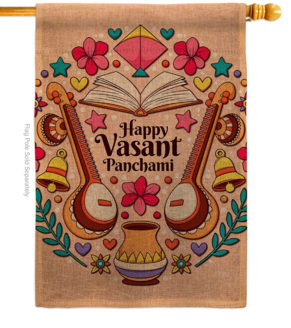 Happy Vasant Panchami - Faith & Religious Inspirational Vertical Impressions Decorative Flags HG103076 Made In USA - Image 12