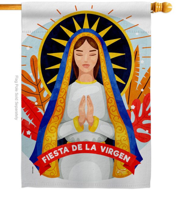 Fiesta De La Virgen - Faith & Religious Inspirational Vertical Impressions Decorative Flags HG137521 Made In USA - Image 2