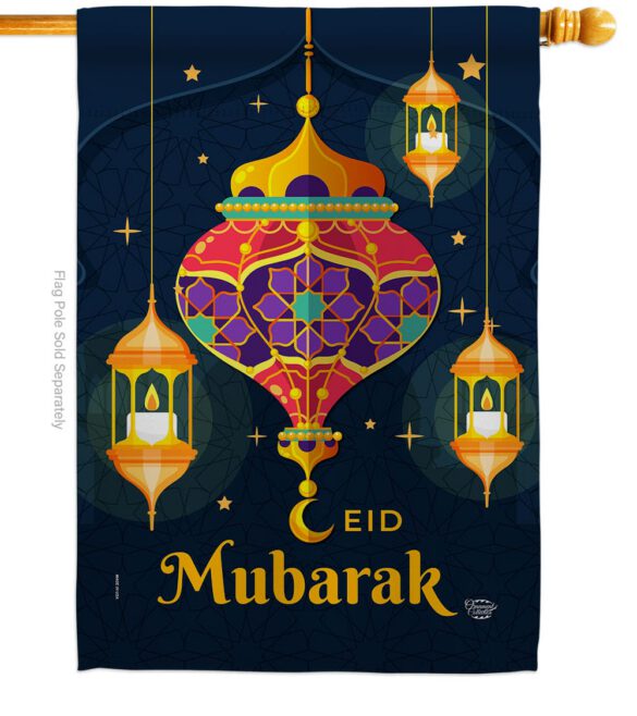 Eid Mubarak Festival - Faith & Religious Inspirational Vertical Impressions Decorative Flags HG192394 Made In USA - Image 2