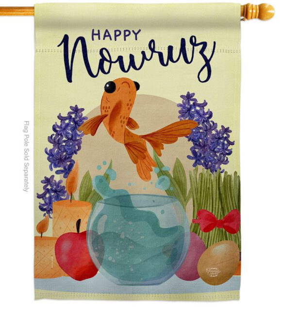 Happy Nowruz - Faith & Religious Inspirational Vertical Impressions Decorative Flags HG192442 Made In USA - Image 2