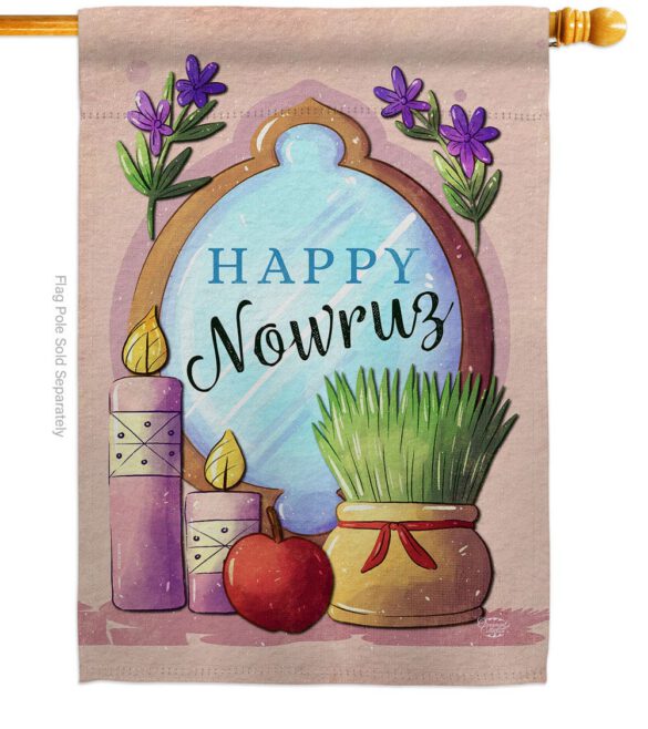 Celerate Nowruz - Faith & Religious Inspirational Vertical Impressions Decorative Flags HG192445 Made In USA - Image 2