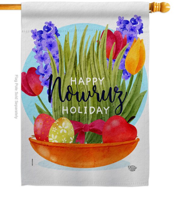 Happy Nowruz Holiday - Faith & Religious Inspirational Vertical Impressions Decorative Flags HG192463 Made In USA - Image 2