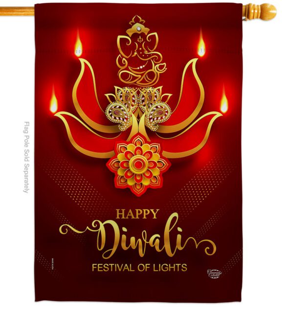 Festival of Lights - Faith & Religious Inspirational Vertical Impressions Decorative Flags HG192472 Made In USA - Image 2