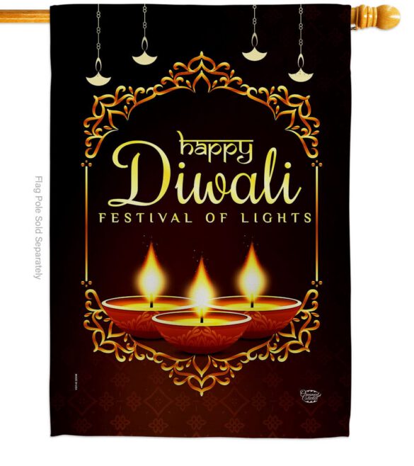 Celerate Diwali - Faith & Religious Inspirational Vertical Impressions Decorative Flags HG192473 Made In USA - Image 2