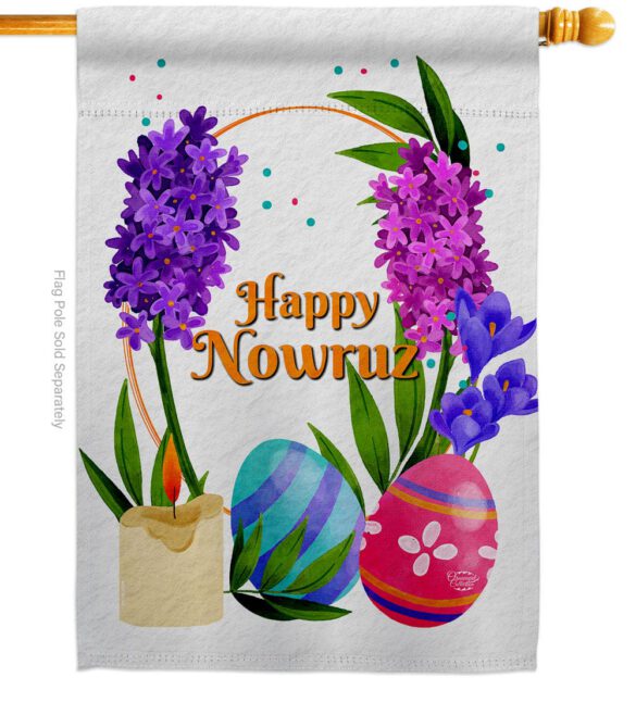 Colorful Nowruz - Faith & Religious Inspirational Vertical Impressions Decorative Flags HG192492 Made In USA - Image 2